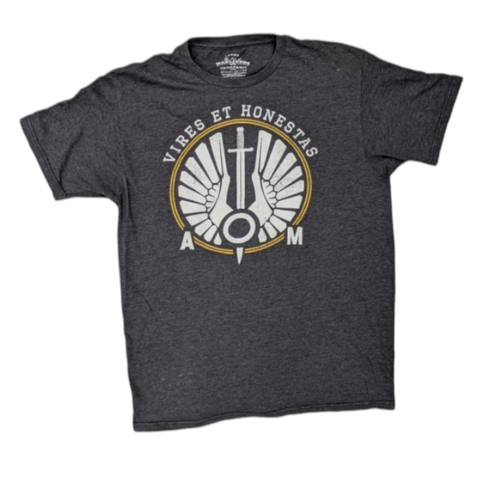 3/$15 art of manliness AOM grey short sleeve tee shirt large